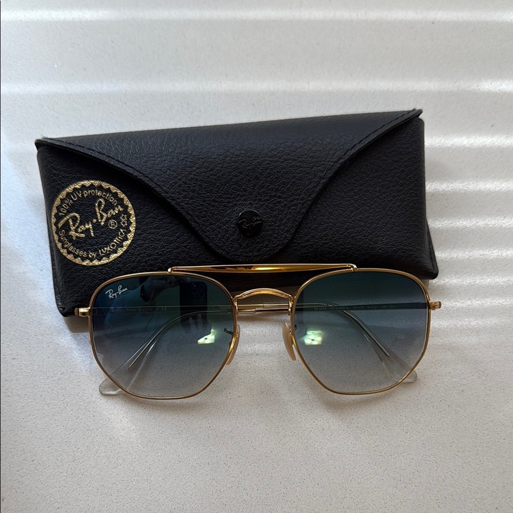 Ray-Ban Gold Sunglasses with Black Case